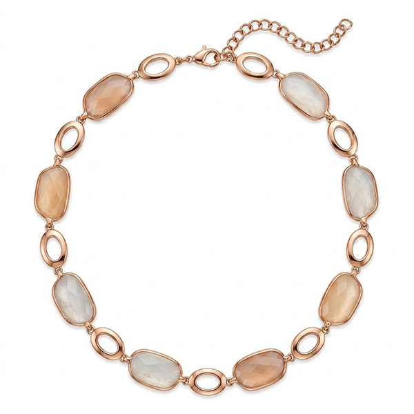18K Multicolor Moonstone Necklace